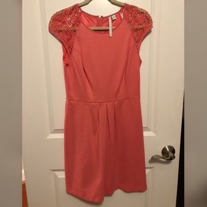 Coral lace dress